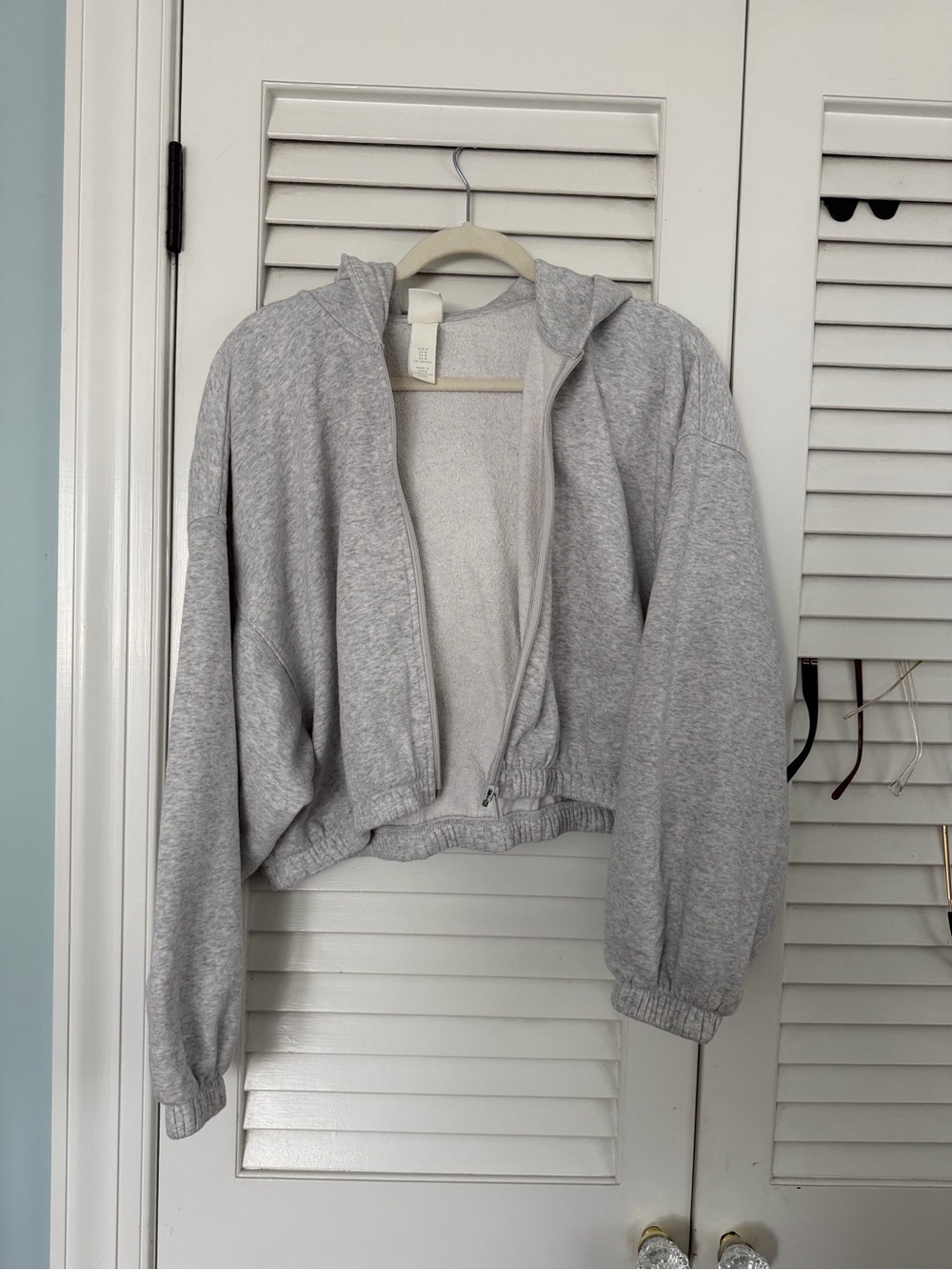 H&M Light Gray Hooded Zip Jacket